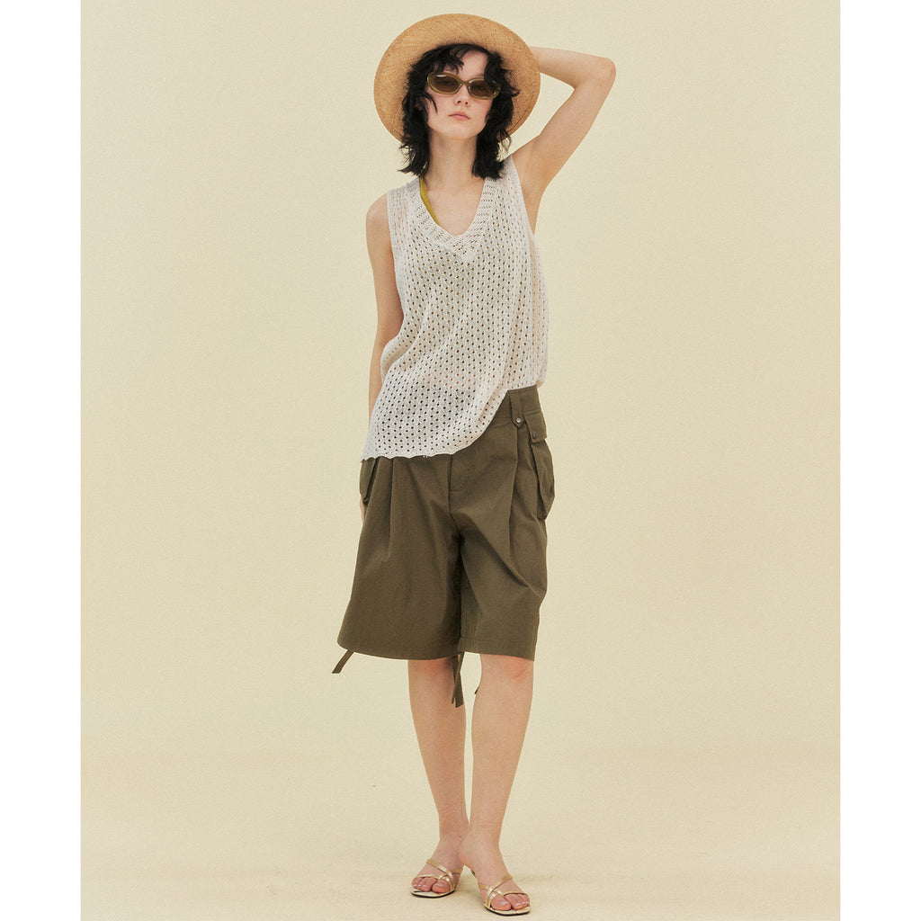 Knitted Vest Vintage Hollow V-Neck Top
