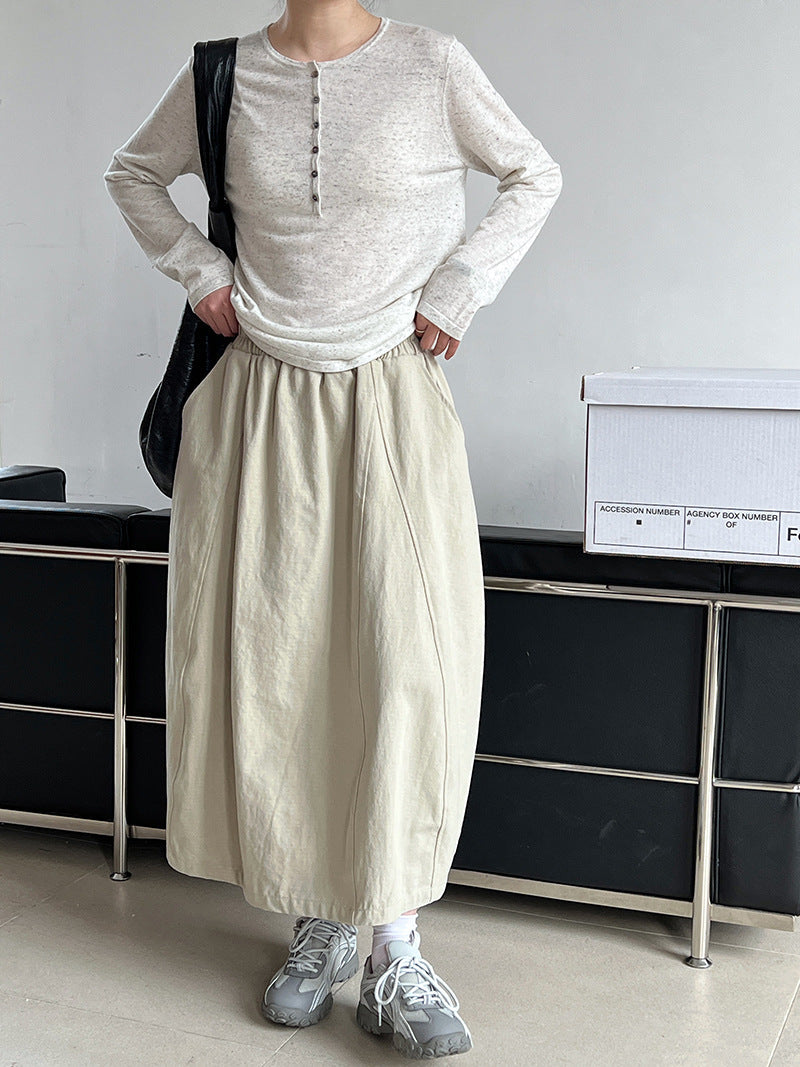 New loose and thin versatile flower bud a word medium and long dress