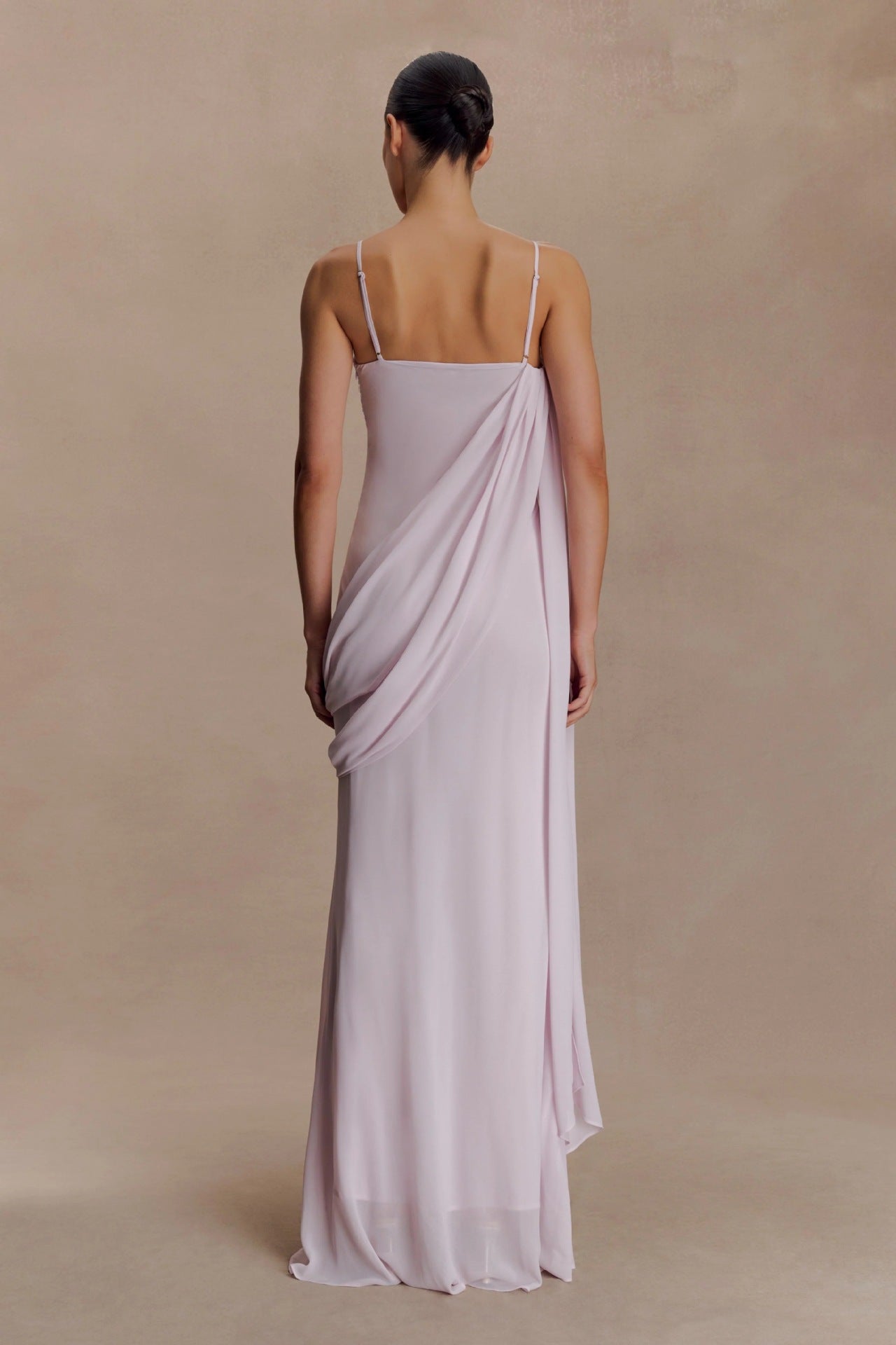 Flower streamers trim a sexy dress