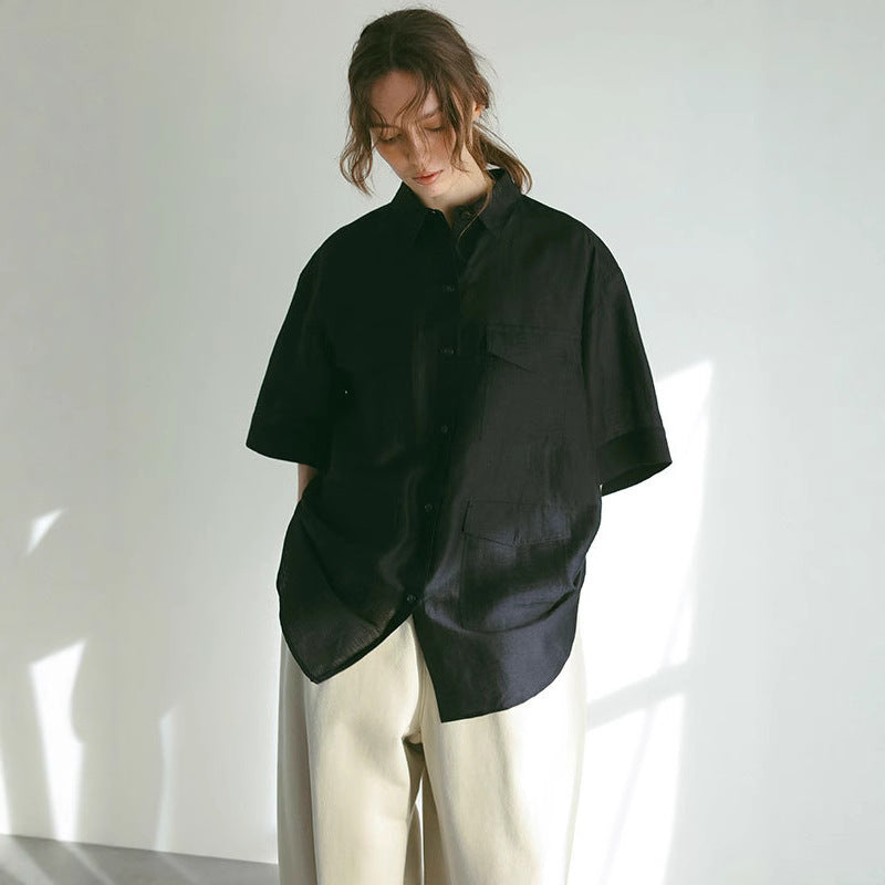 Summer new Japanese French holiday style three-dimensional silhouette refreshing breathable top