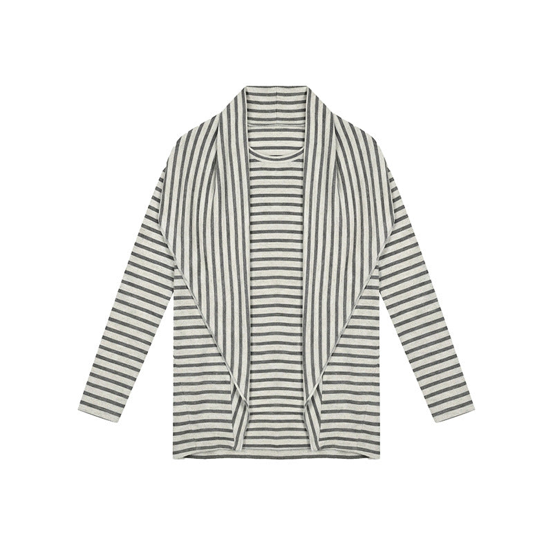 Stripe Contrast Basic Long Sleeve T-Shirt