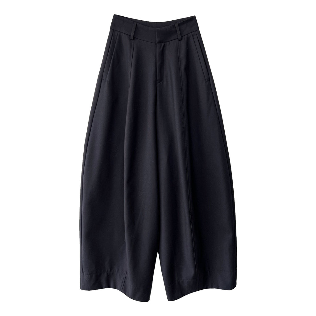 Design pocket cocoon lantern suit pants women's autumn new drape balloon pants long pants