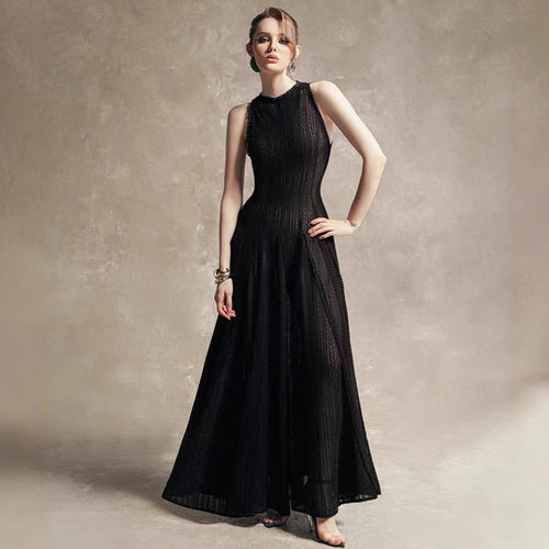 3D Lace Swing Maxi Dress