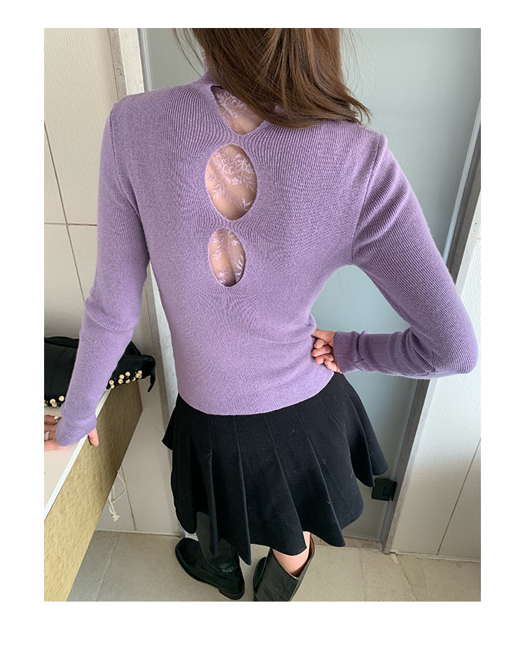 Half-height crew neck sweater