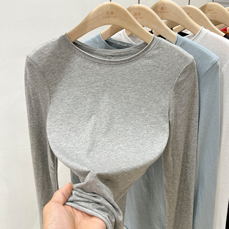 Round Neck Short Sleeve T-Shirt Women Loose Fit Solid Color Top