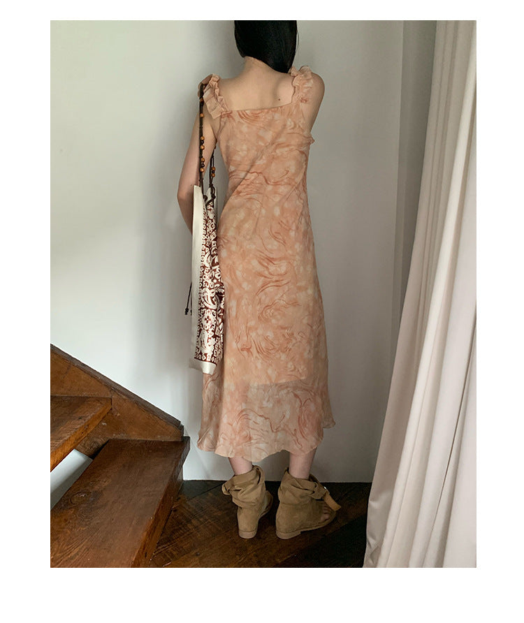 Skin-friendly and comfortable slimming floral slip dress