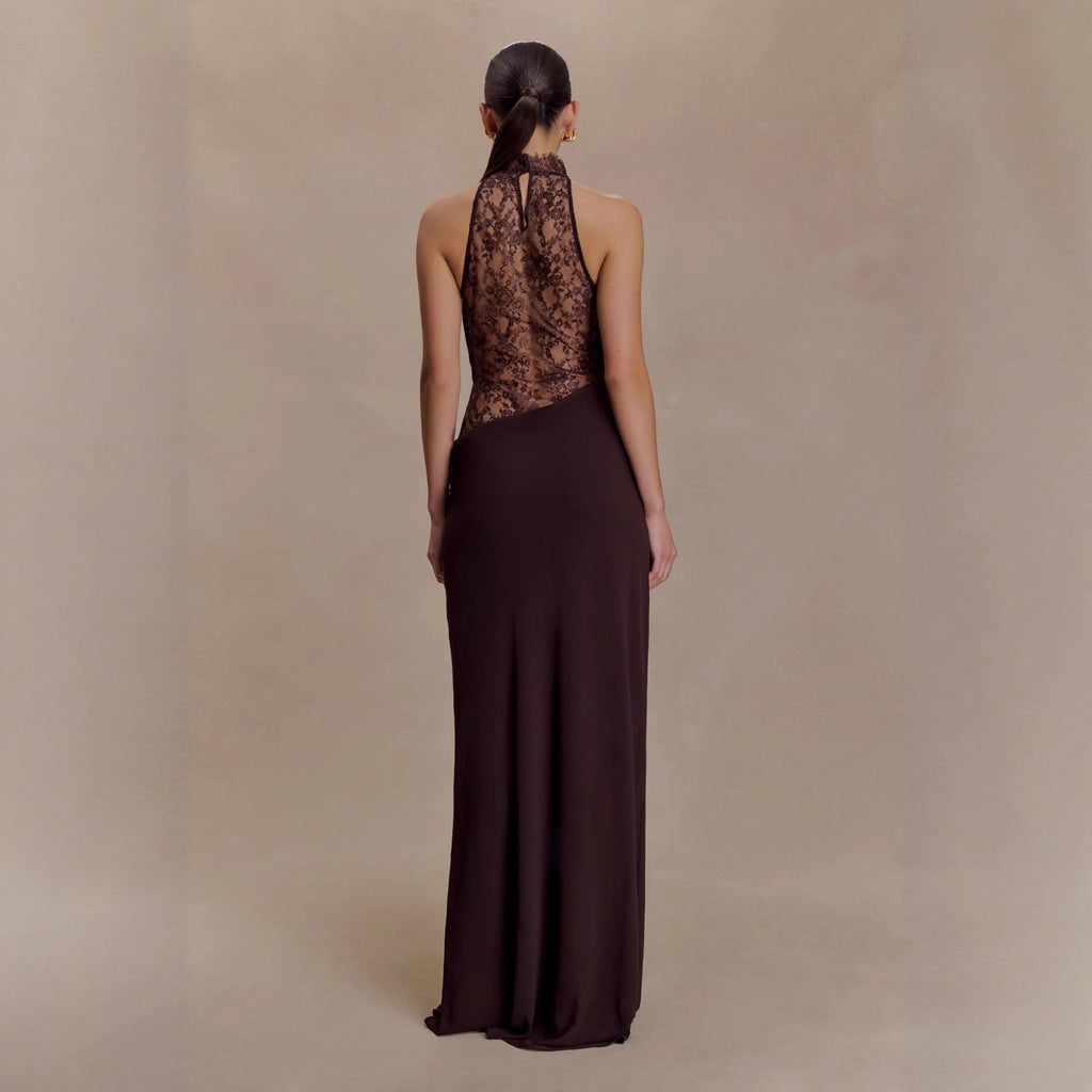 New neck lace splicing hip skirt swing collar sexy dress Spice girl evening dress