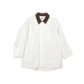 Autumn casual lapel Barn wind contrasting color silhouette large version cotton medium and long coat