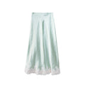 Temperament silky satin skirt