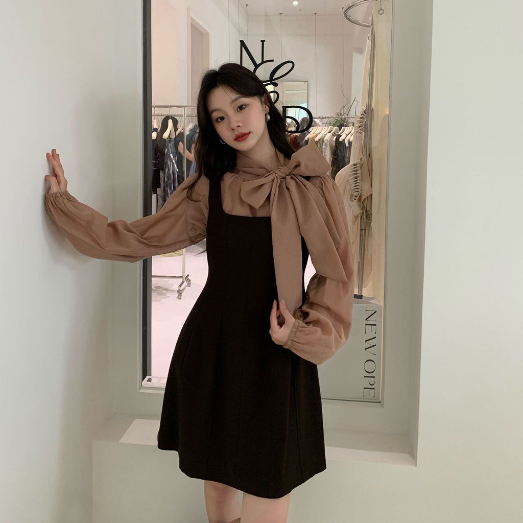 Child versatile temperament age reduction waist stacking wear sleeveless vest skirt