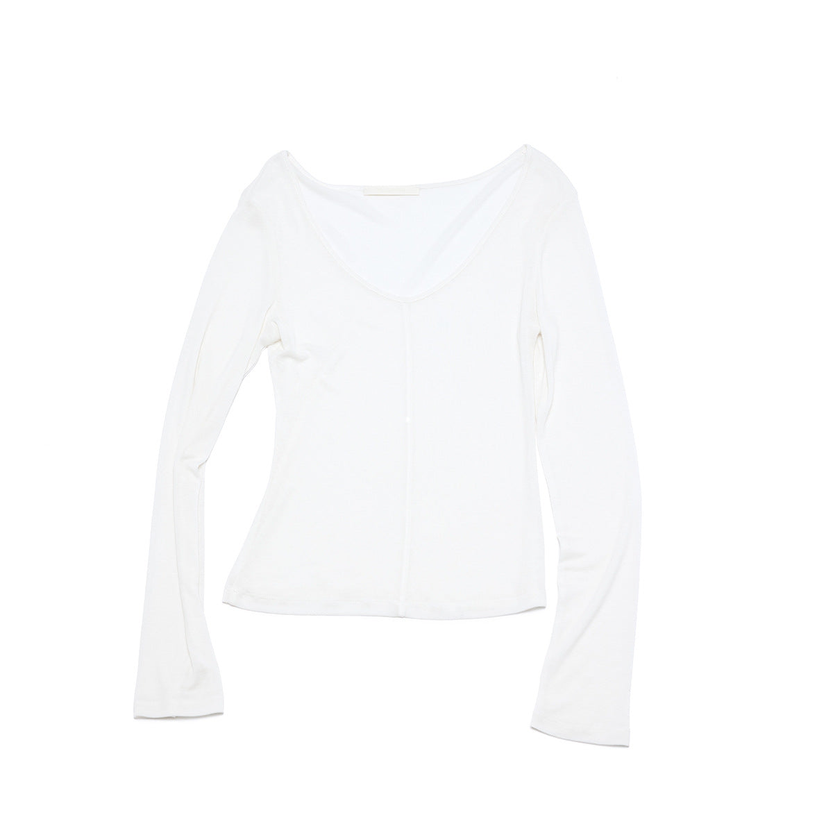 Autumn new casual simple solid color Tencel wool large V-neck easy long-sleeved bottoming shirt