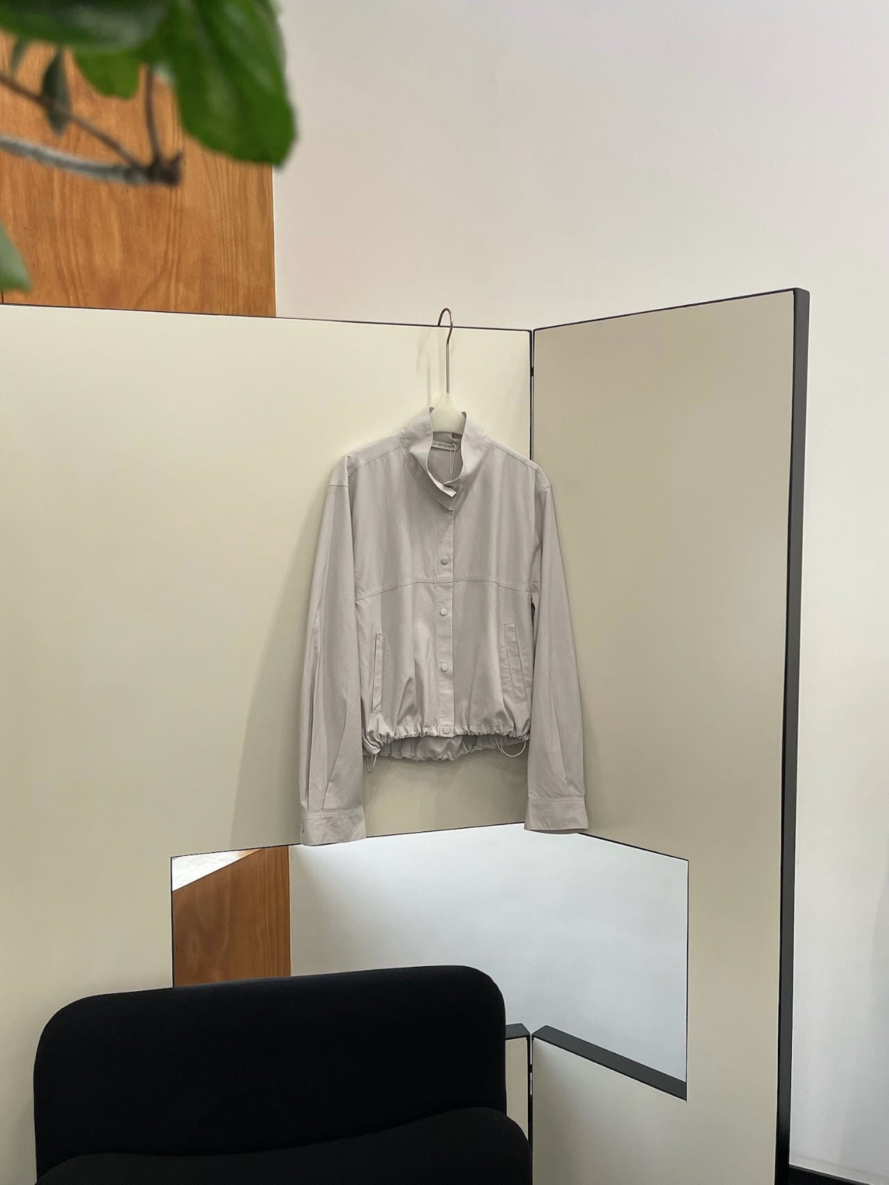 Flax skinny stand-up collar jacket top women's spring new simple versatile commuter jacket