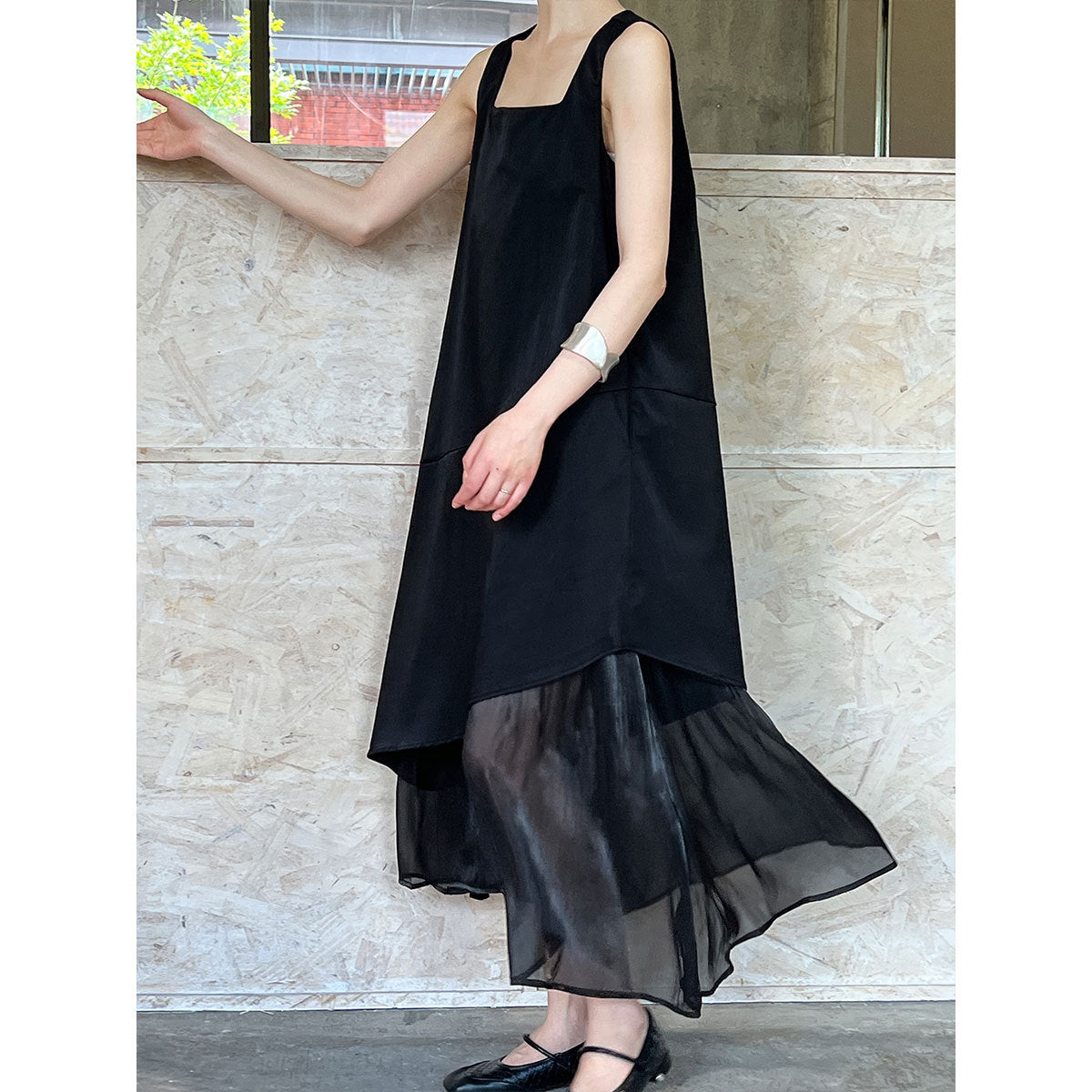 Design sleeveless organza patchwork mermaid dress summer Korean fake two-piece sundress