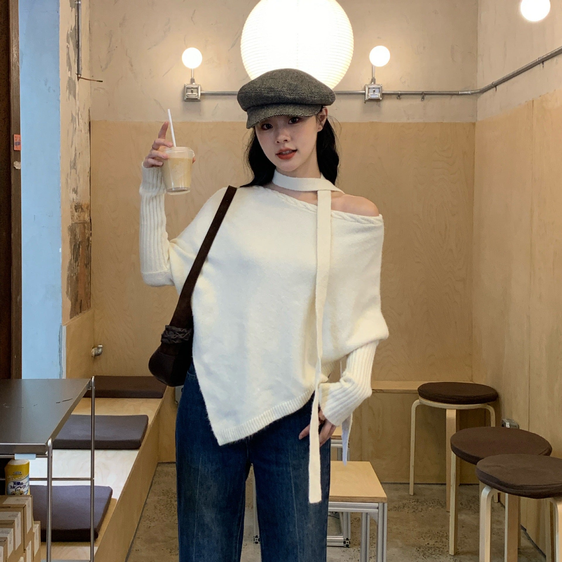 Five-color sweater lazy wind streamer scarf loose irregular two wear