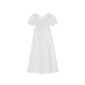 French beautiful waist lace heavy industry short-sleeved dress