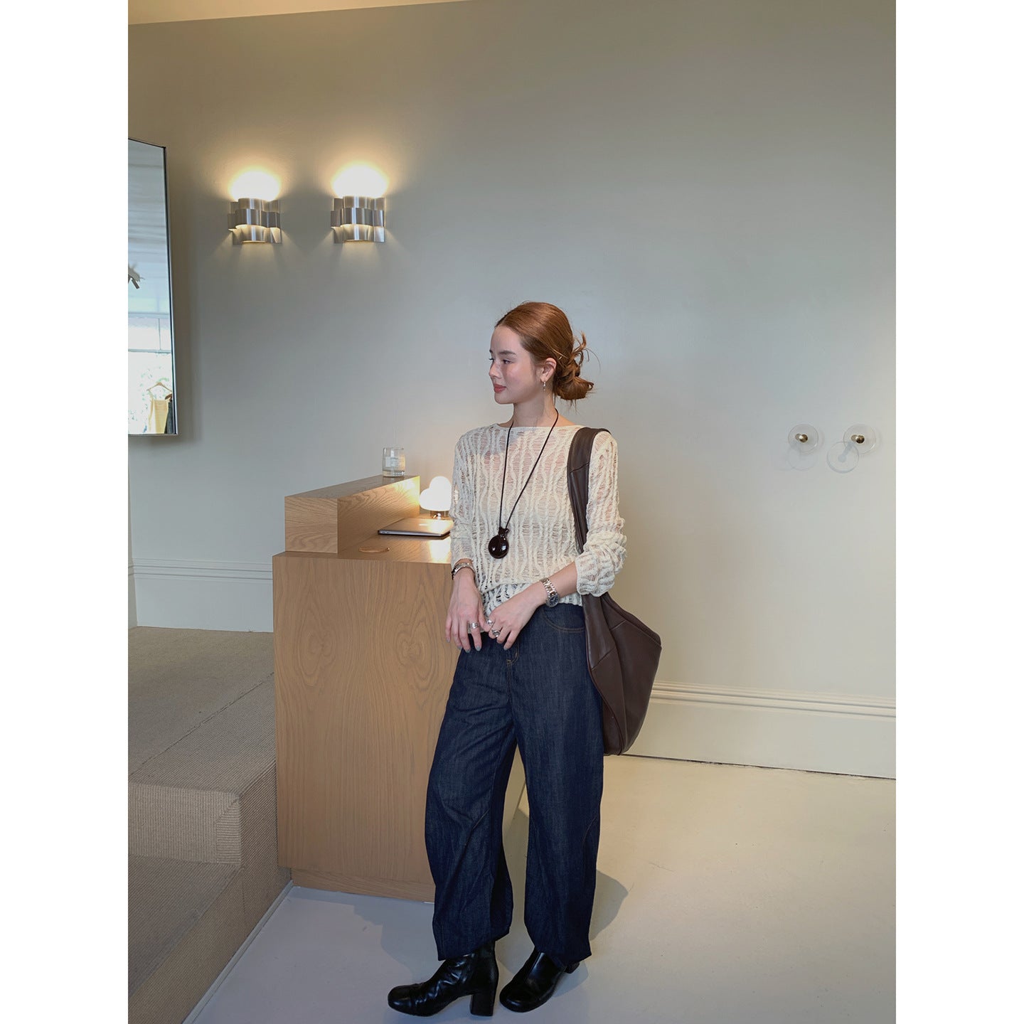 Loose Straight Retro High Waist Casual Wide Leg Jeans