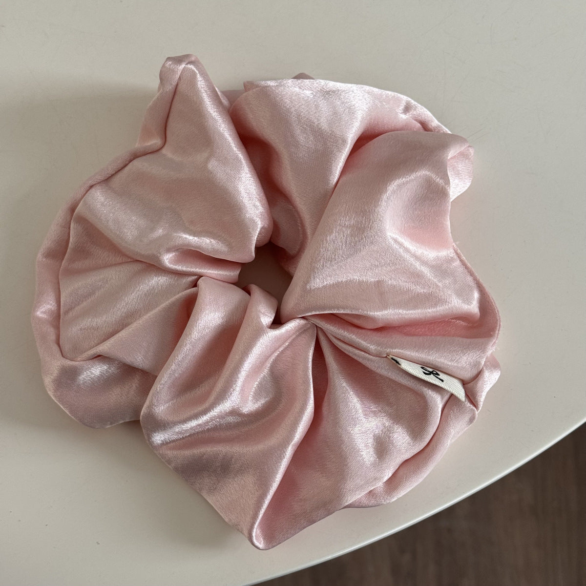 Lazy wind large satin large intestine hair band women's high-end hair rope temperament solid color head flower head rope hair accessories
