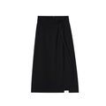 Early spring old money retro temperament long side split plaid skirt