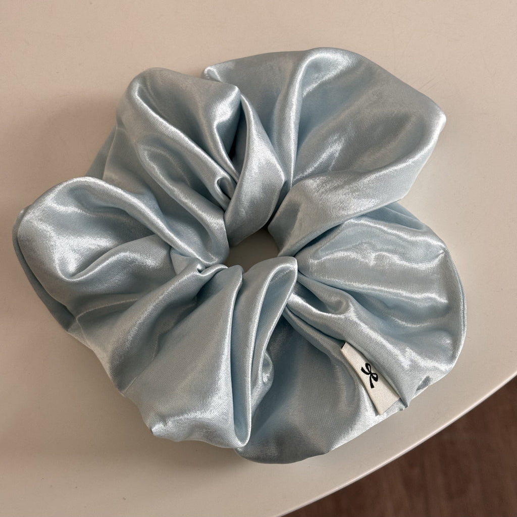 Lazy wind large satin large intestine hair band women's high-end hair rope temperament solid color head flower head rope hair accessories