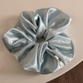 Lazy wind large satin large intestine hair band women's high-end hair rope temperament solid color head flower head rope hair accessories