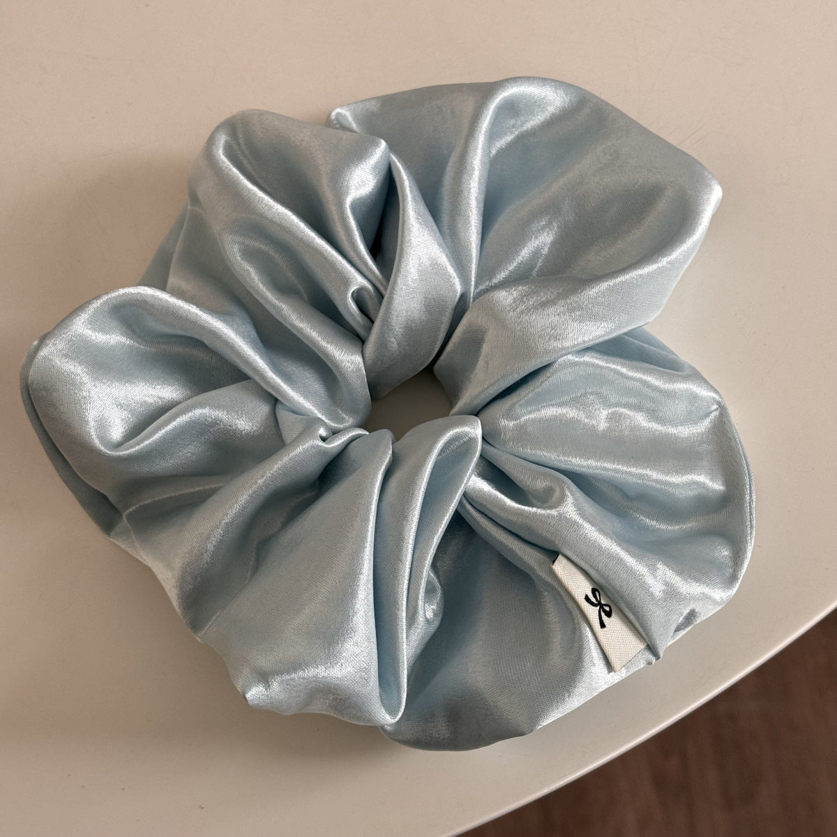 Lazy wind large satin large intestine hair band women's high-end hair rope temperament solid color head flower head rope hair accessories