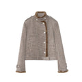 Vintage Plaid Asymmetrical Plush Women's Jacket