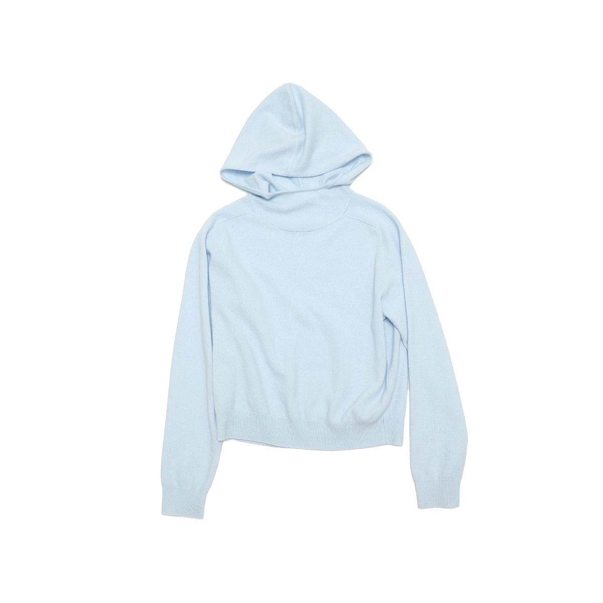 Autumn new casual solid color all-wool simple versatile hooded knitted jumper