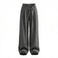 Simple loose linen high-waisted wide-leg trousers