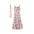 Slimming satin print slip dress