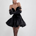 Women's clothing ins style new fashionable and sexy suspender short skirt simple tube top slim puffy dress