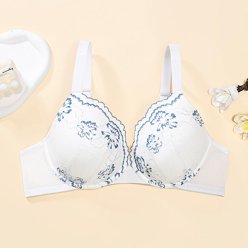 Women's Plus Size Underwear Sexy Lace Gathered Up Comfortable Adjustable Women's Bra