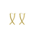 Line cross ear buckle ins tide cold wind high sense, earrings geometric niche design autumn and winter earrings