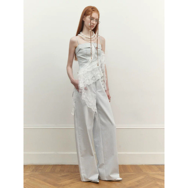 Summer new early summer fresh design irregular lace sling vest