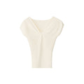 Elastic pit strip short-sleeved knitted slim kink v-neck top S578