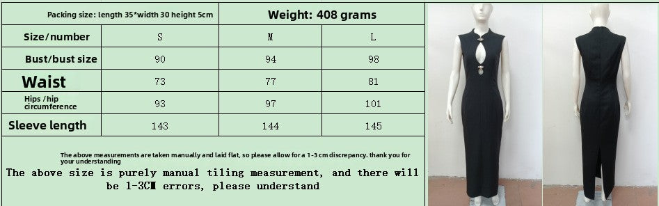 New hollow Spice Girl dress sexy sleeveless slim fit European and American suit hip wrap dress