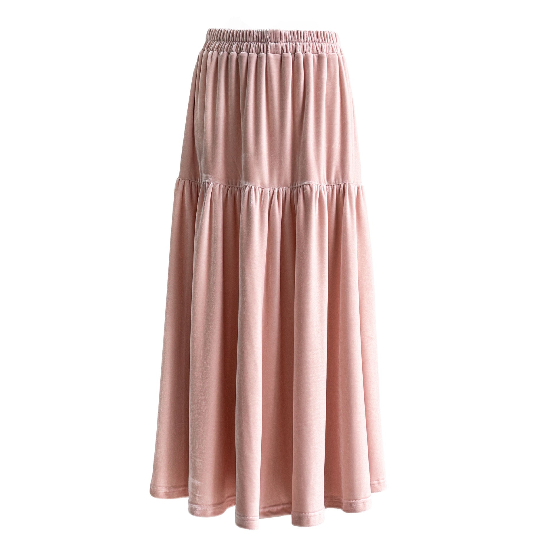 Gentle wind velvet high waist skirt women's 26 early spring new Korean versatile splicing A-shaped skirt