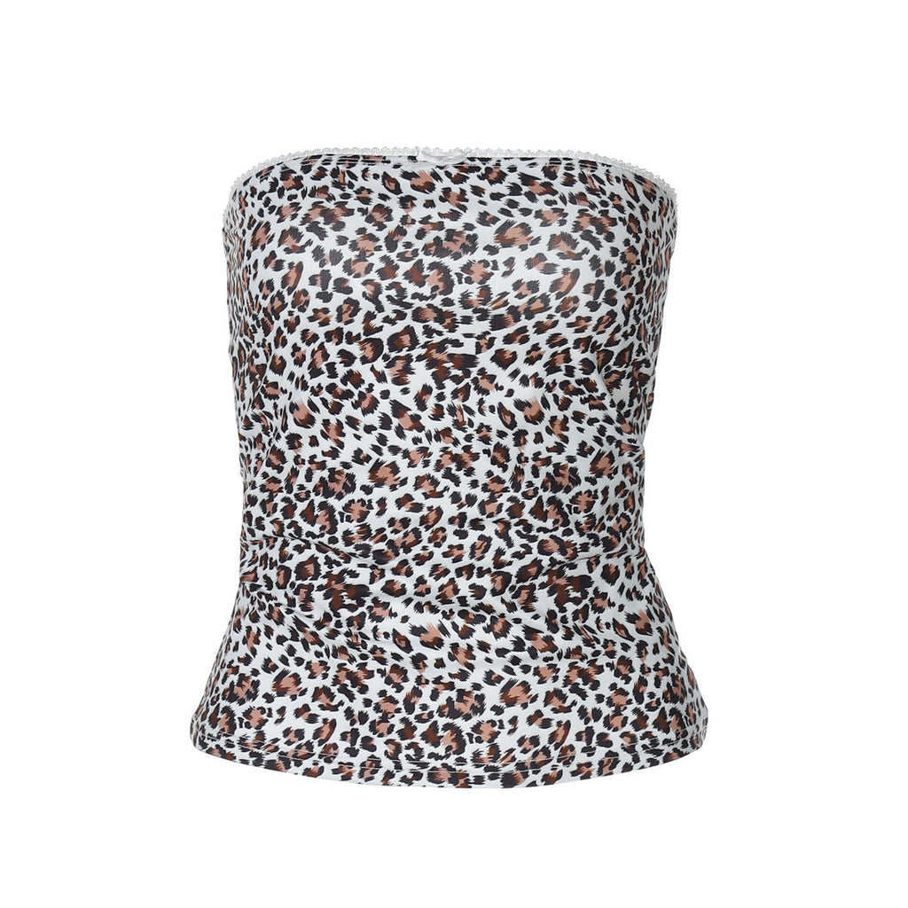 Sexy Animal Print Strapless Tube Top