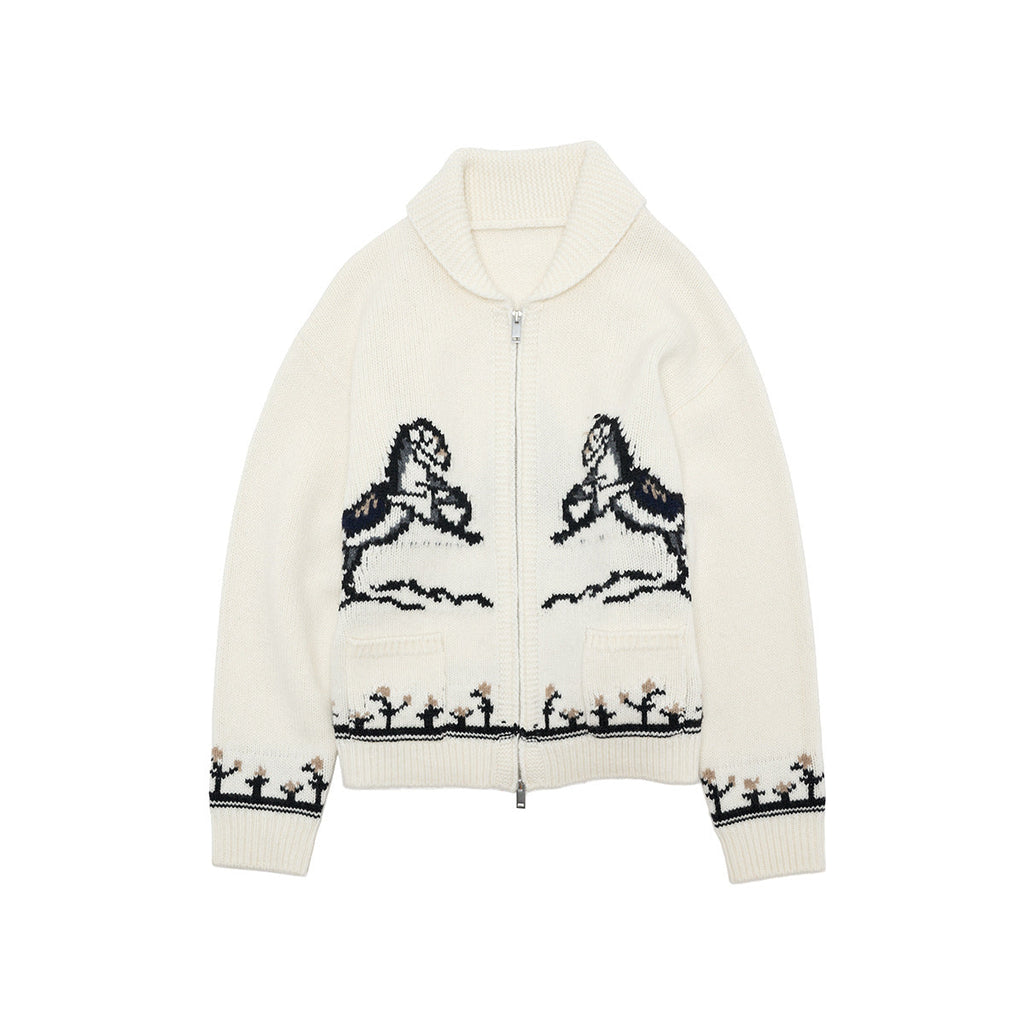Early spring new casual lapel wool classic versatile pony snow woolen cardigan