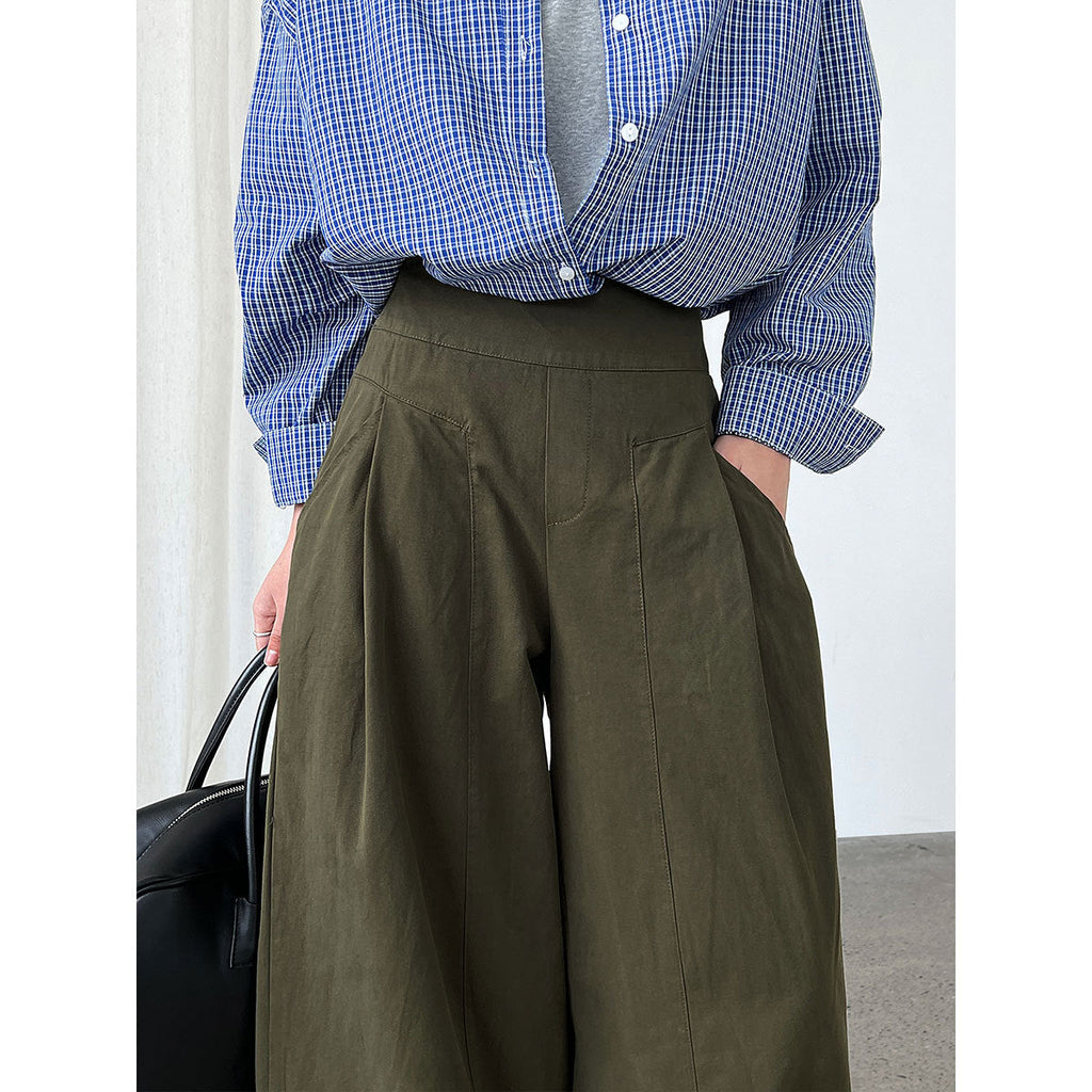 Simple casual straight trousers