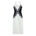 New fashionable and sexy neck splicing long dress backless socialite slim lace dress