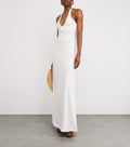 Stylish sexy pleated V-neck babes slim-fit lace-up dress