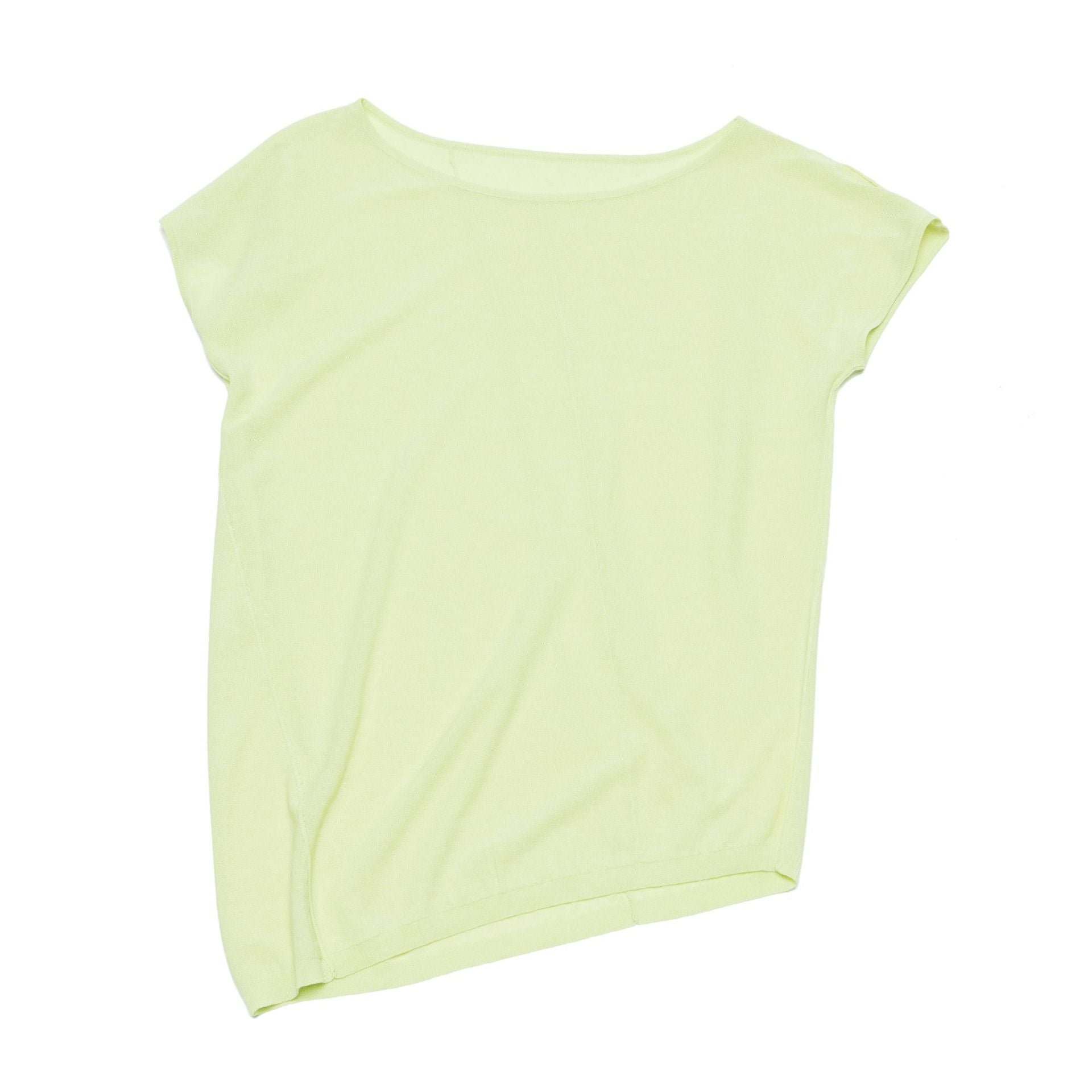 Summer new casual super cool hemp boat collar shoulder Tencel light knitted bottoming shirt