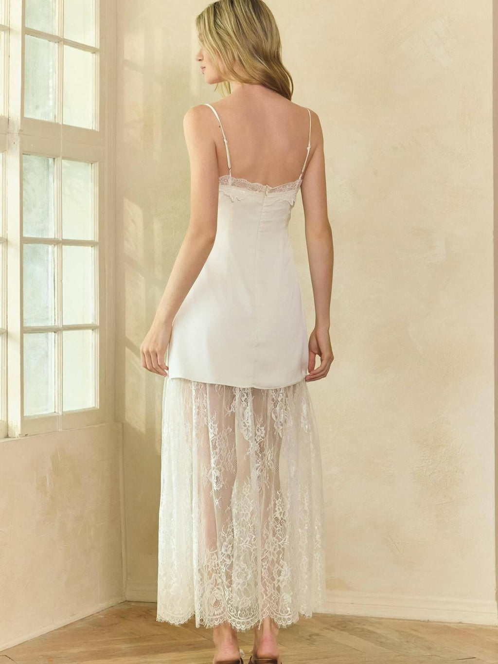Sexy pure desire satin suspender skirt fashionable simple lace dress