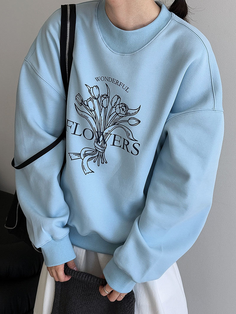 Korean tulip retro peach heart neck silhouette sweater women's autumn new lazy top