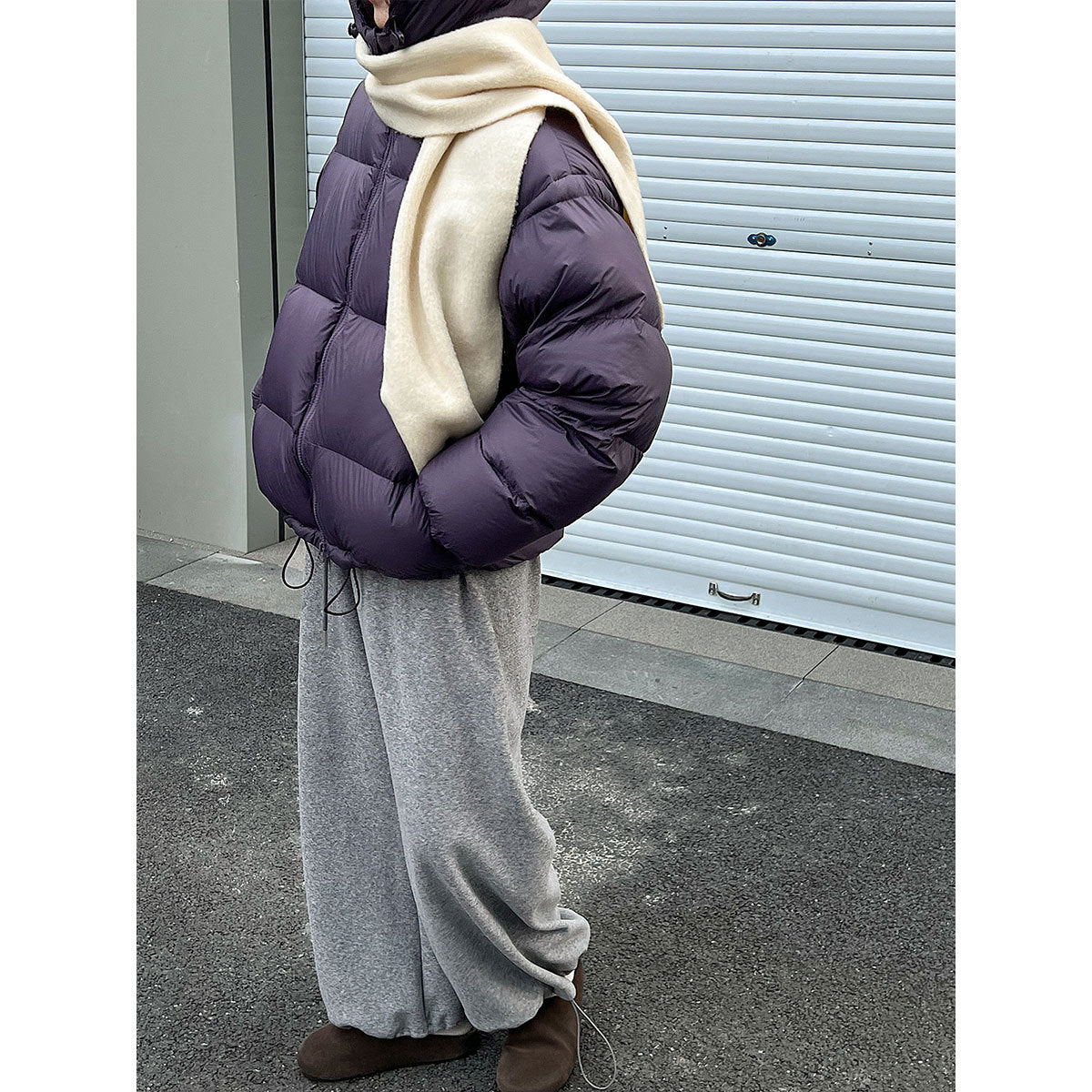 White duck down jacket women's new winter hooded warm fluffy down jacket