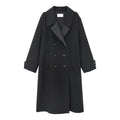 Winter wool long lapel double-breasted classic versatile woolen coat