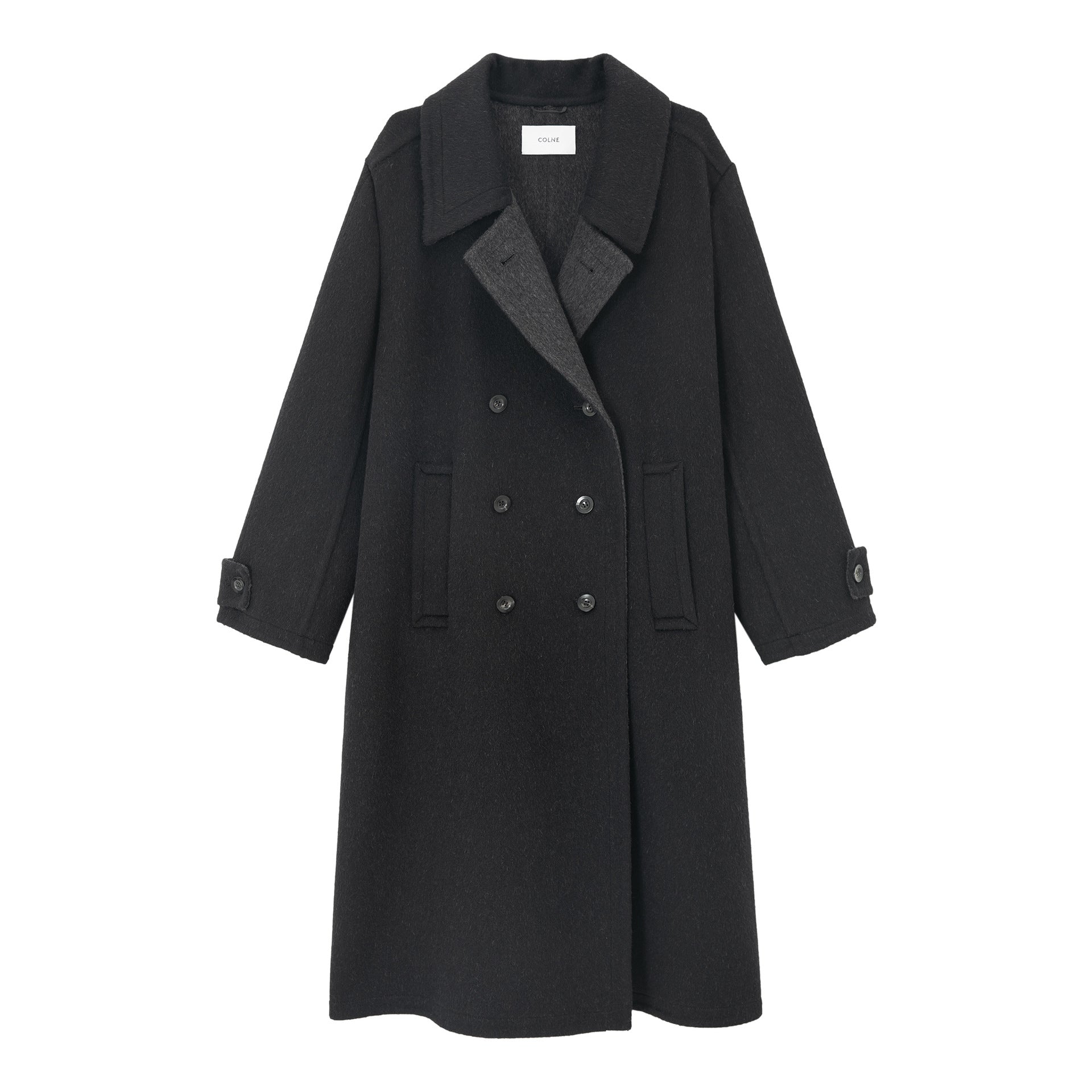 Winter wool long lapel double-breasted classic versatile woolen coat