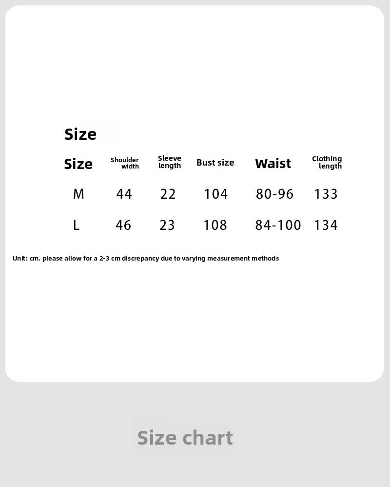 Niche design cross-strap short-sleeved dress spring and summer new waist and thin A-shaped long dress