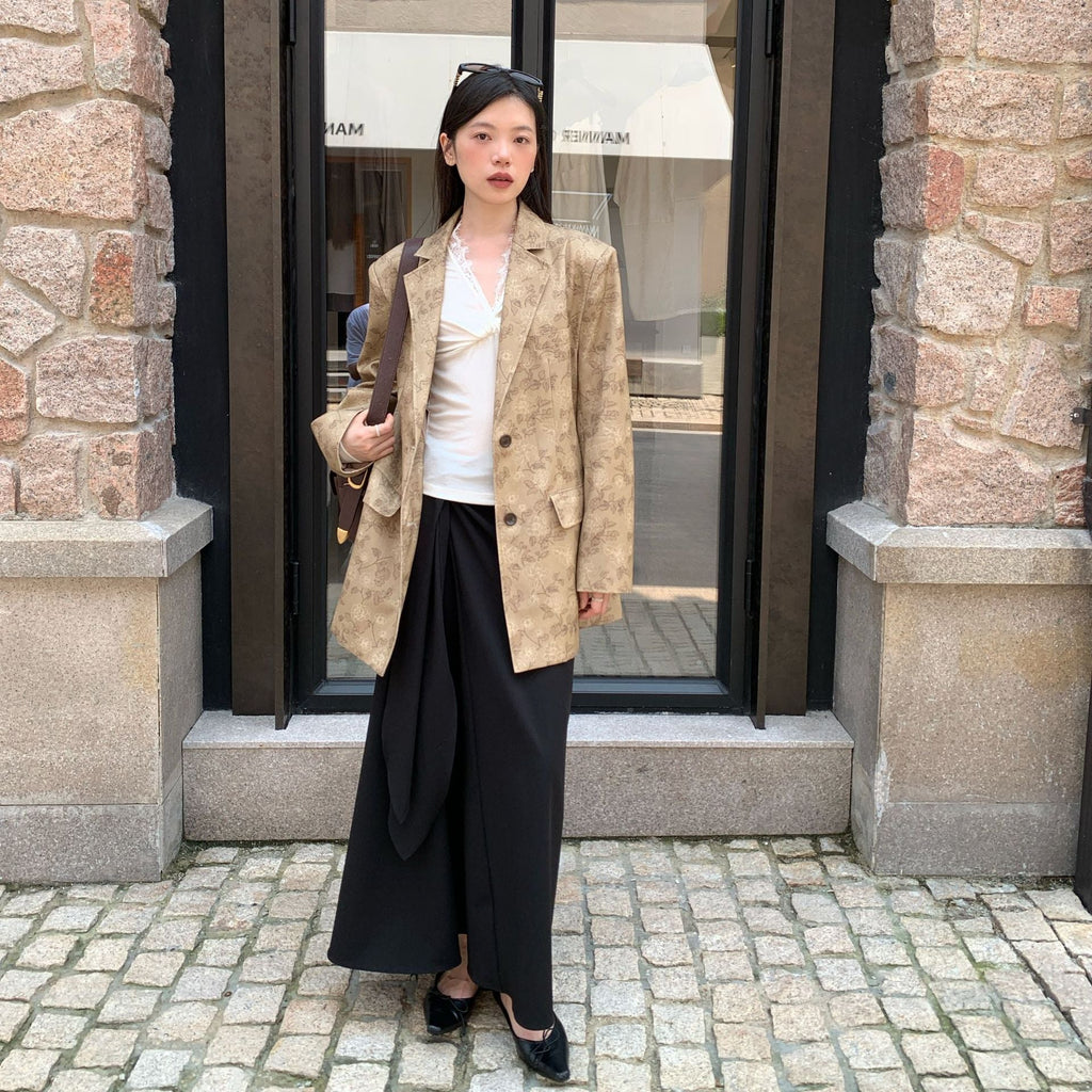 Casual crisp print blazer