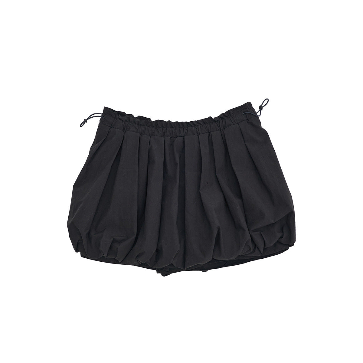 Spring new casual high waist light bud drawstring simple solid color short skirt